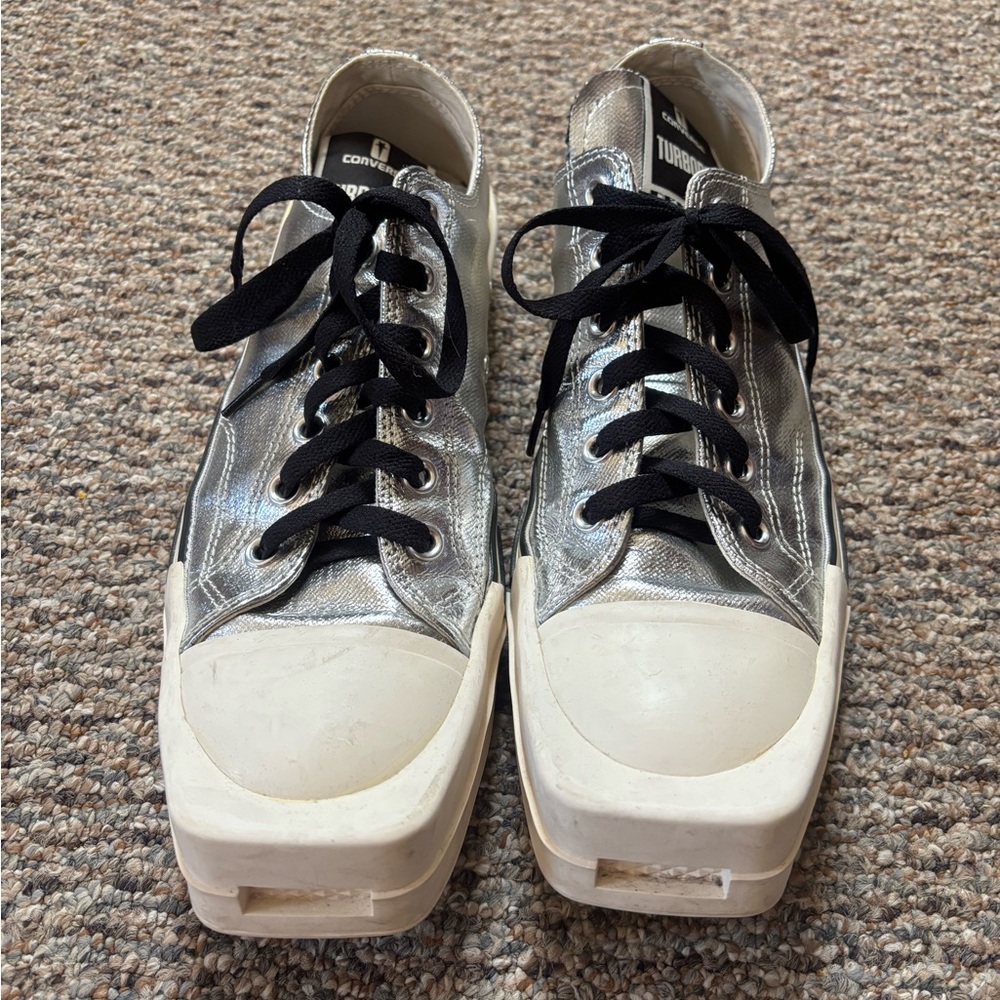 Converse Rick Owens Metallic Silver Sneakers